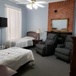 A recently renovated and beautifully appointed double occupancy room. can be configured for roommates or a married couple.